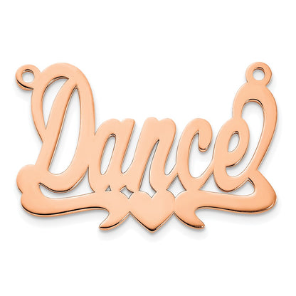 14K Rose Gold Polished Heart Name Plate