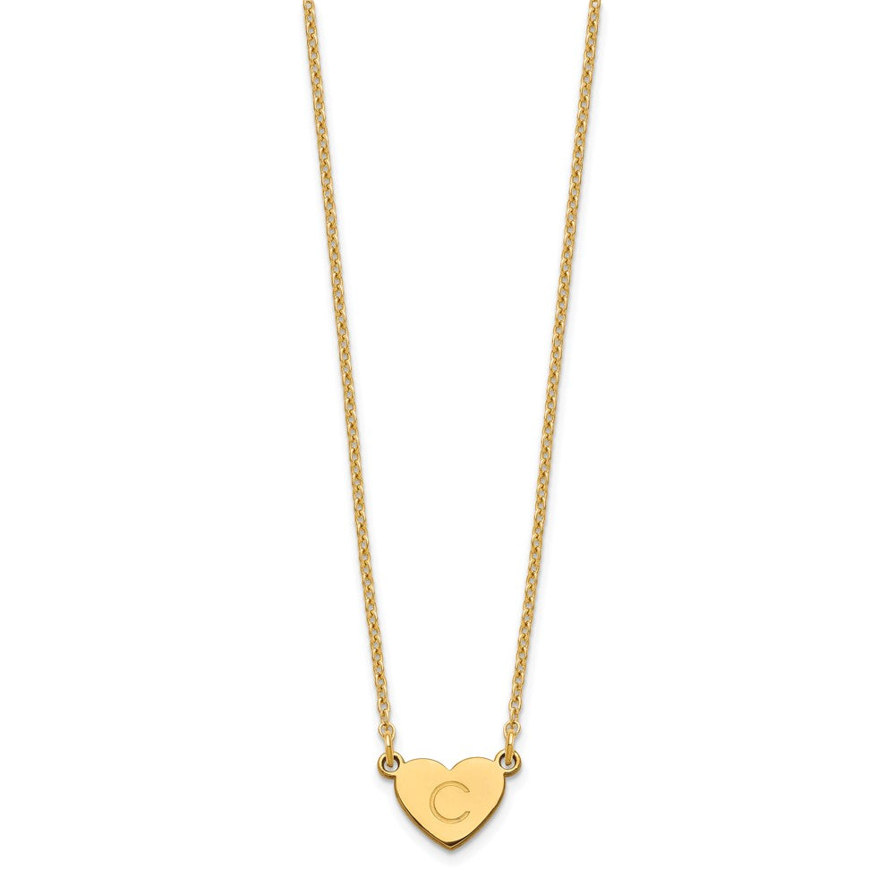 Gold Plated Sterling Silver/Gold Initial Heart Necklace