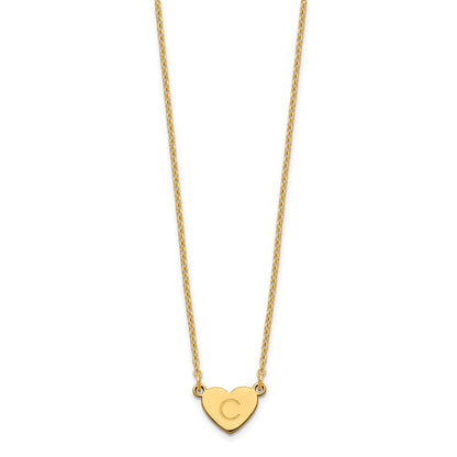 Gold Plated Sterling Silver/Gold Initial Heart Necklace