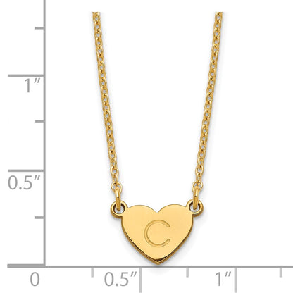 Gold Plated Sterling Silver/Gold Initial Heart Necklace