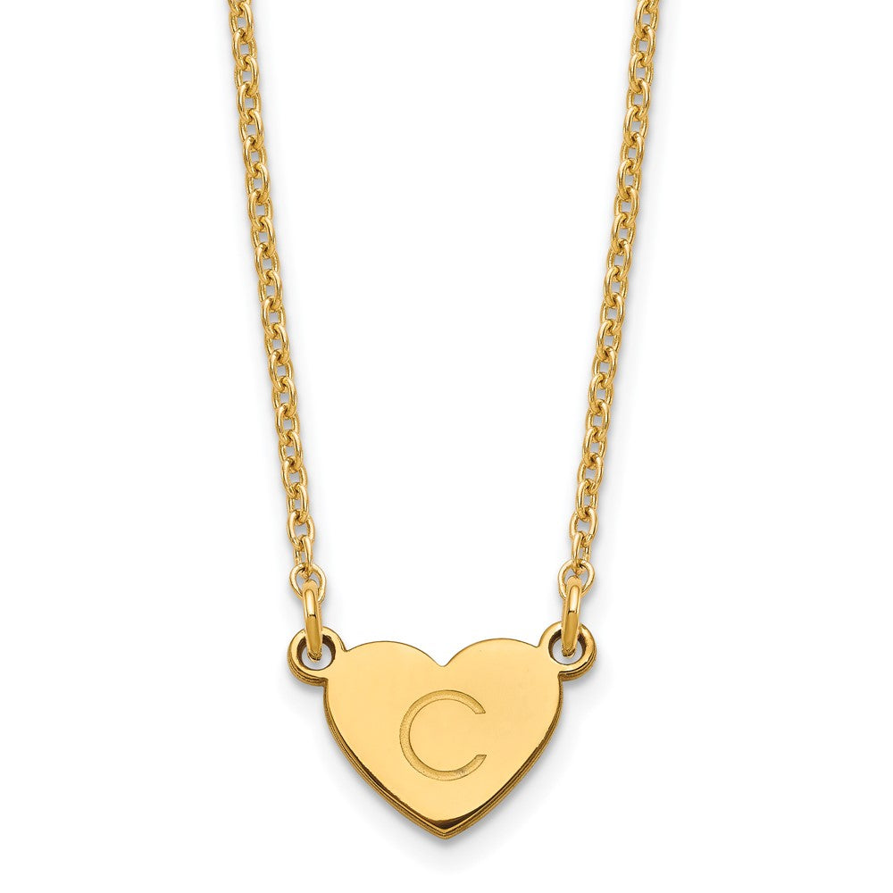 Gold Plated Sterling Silver/Gold Initial Heart Necklace