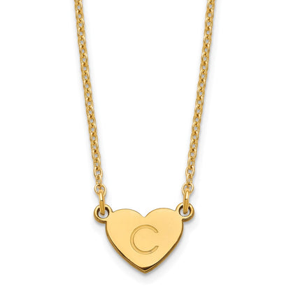 Gold Plated Sterling Silver/Gold Initial Heart Necklace