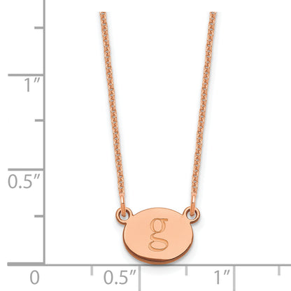 14K Rose Gold Oval Initial Necklace