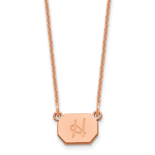 14K Rose Gold Initial Necklace