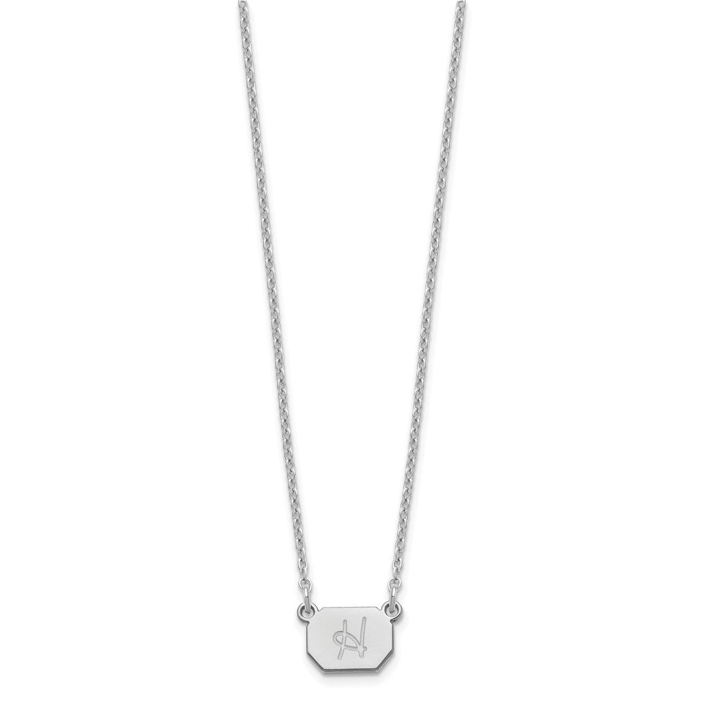 Sterling Silver Silver/Rhodium Plated Initial Necklace