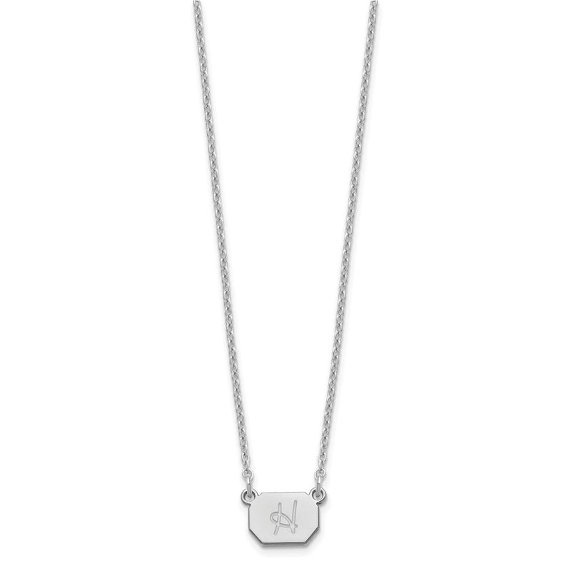 Sterling Silver Silver/Rhodium Plated Initial Necklace