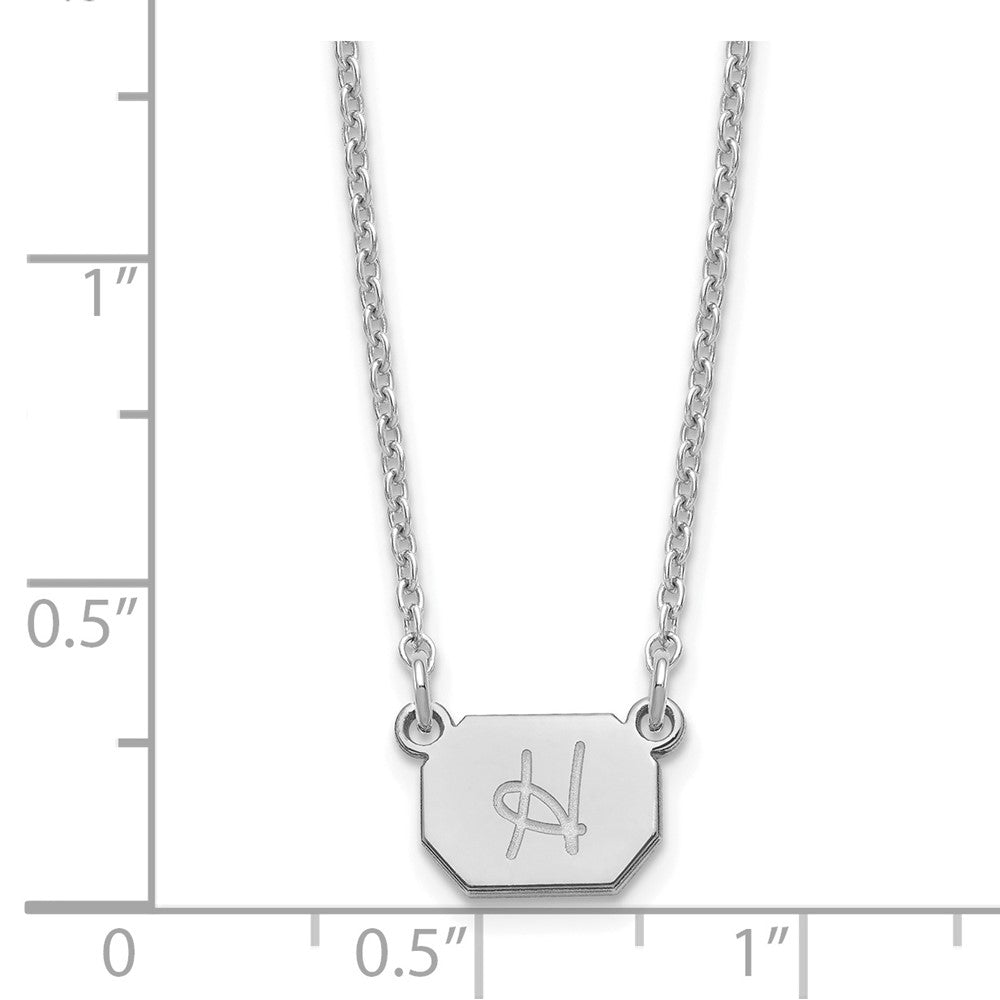 Sterling Silver Silver/Rhodium Plated Initial Necklace