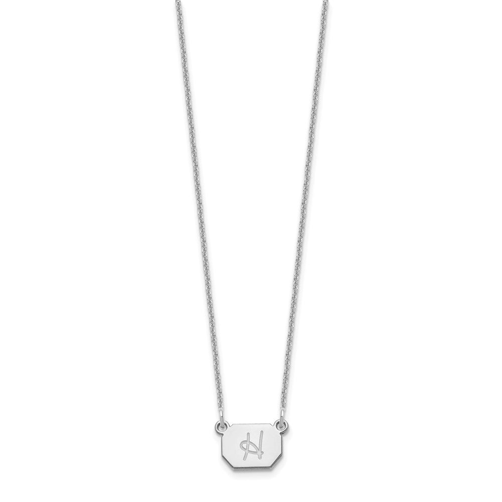 14K White Gold Initial Necklace