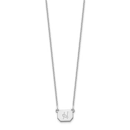 14K White Gold Initial Necklace