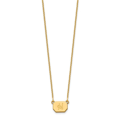 14K Yellow Gold Initial Octagon Necklace