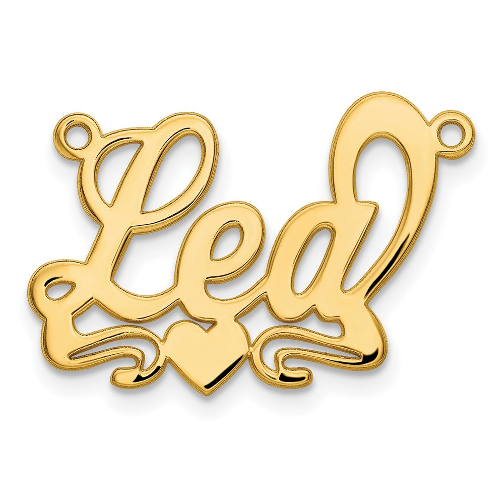 14K Yellow Gold Polished Heart Name Plate