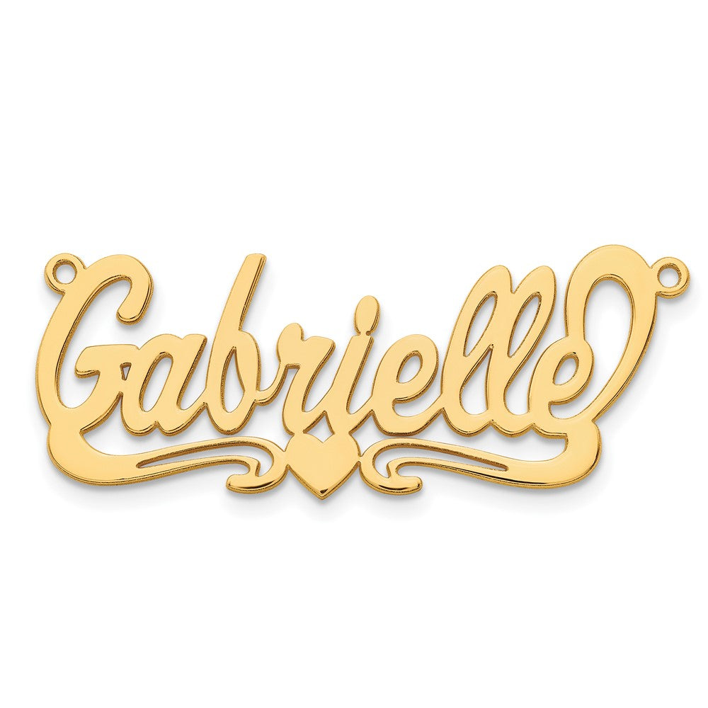 14K Yellow Gold Polished Heart Name Plate