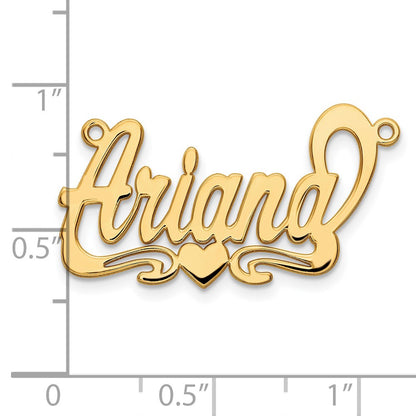 14K Yellow Gold Polished Heart Name Plate