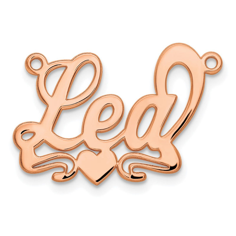 14K Rose Gold Polished Heart Name Plate