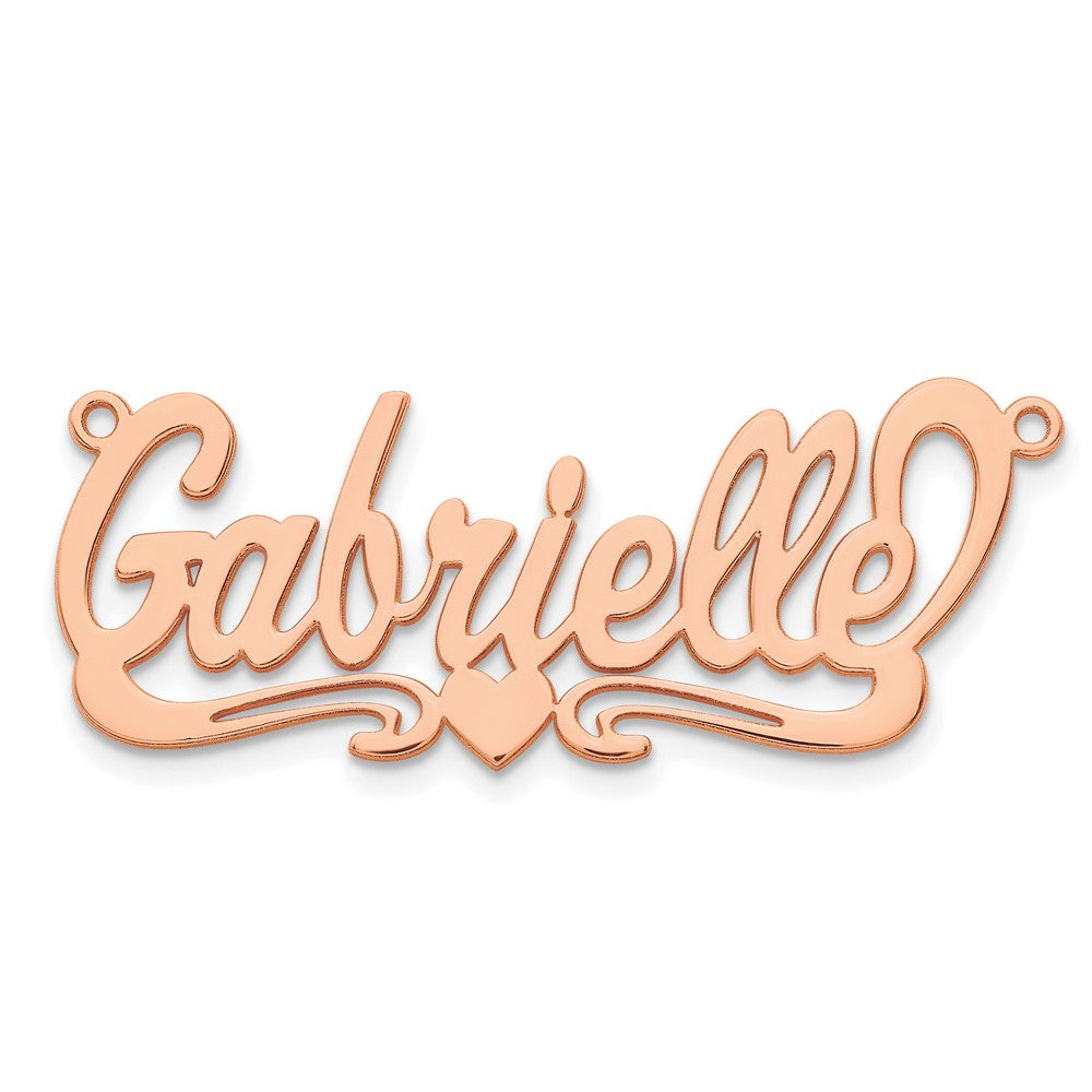 14K Rose Gold Polished Heart Name Plate