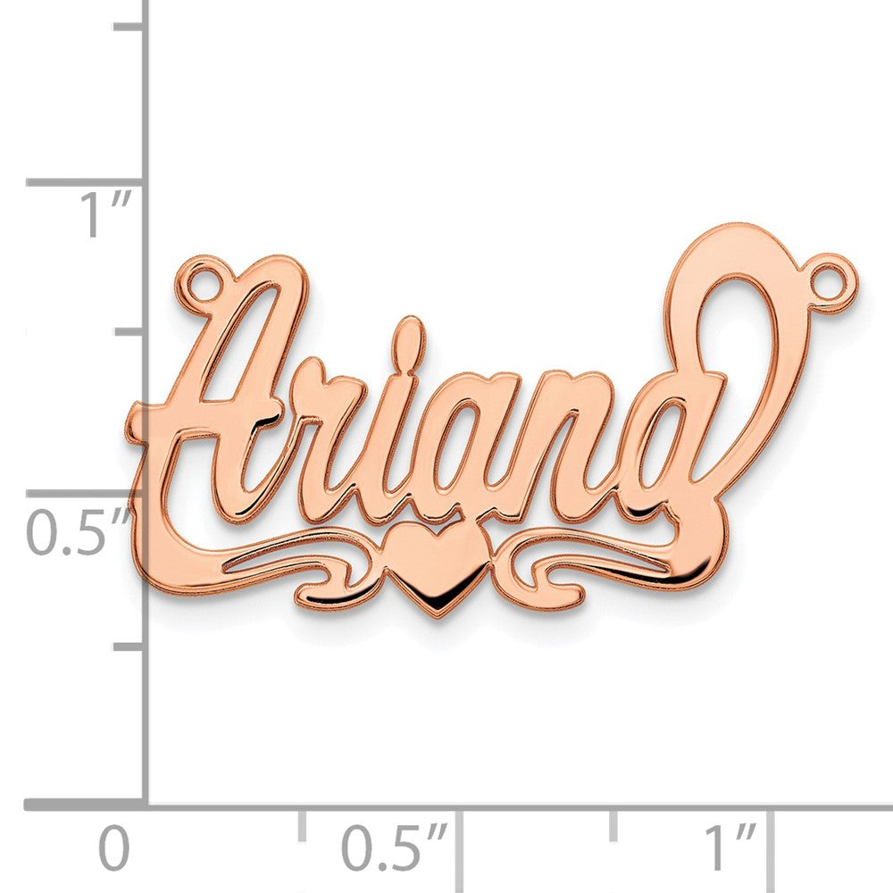 14K Rose Gold Polished Heart Name Plate