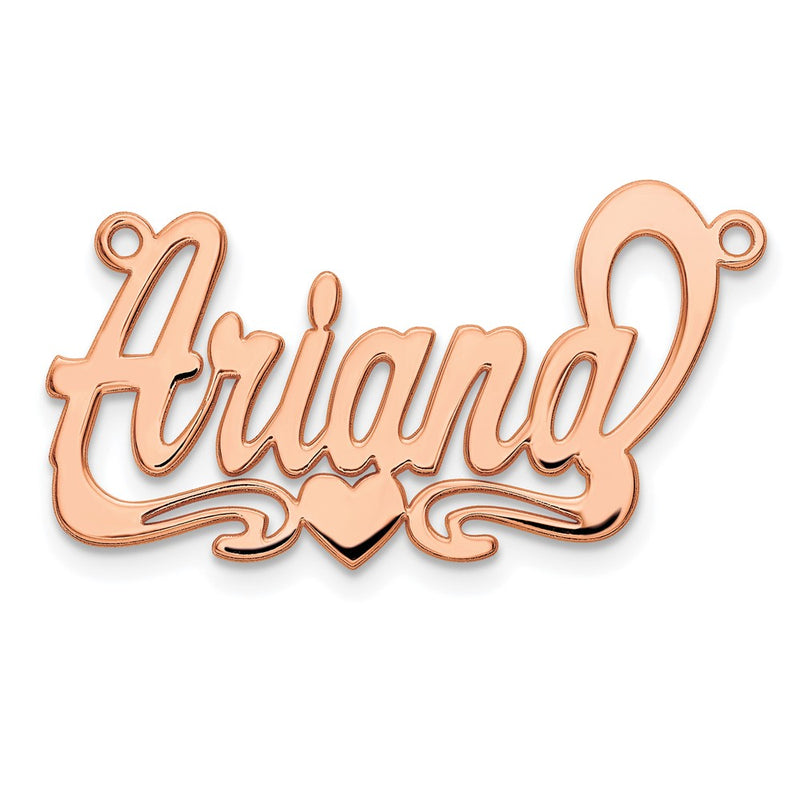 14K Rose Gold Polished Heart Name Plate
