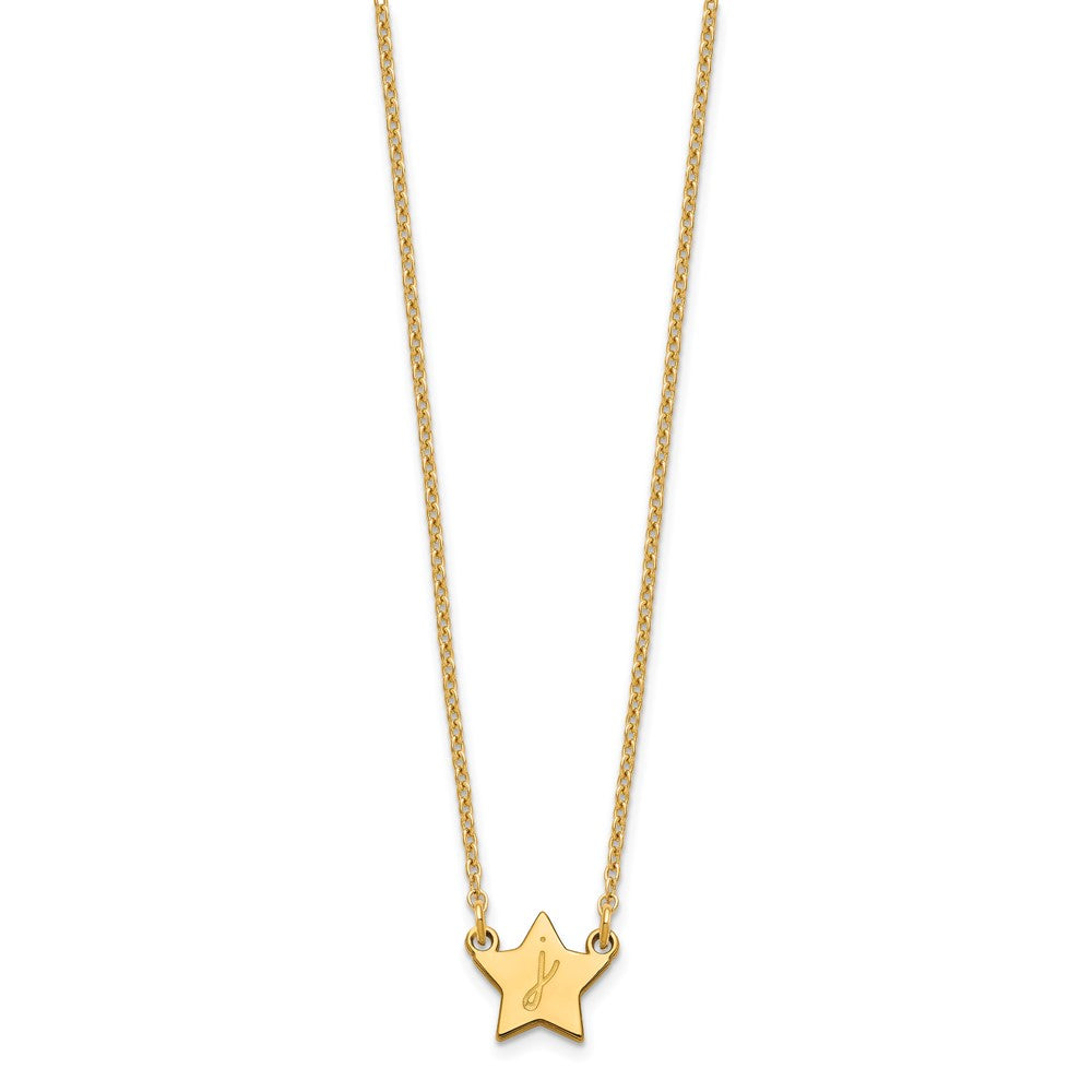 Gold Plated Sterling Silver/Gold Initial Star Necklace