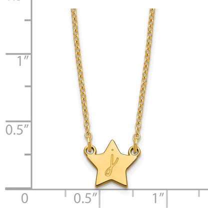 Gold Plated Sterling Silver/Gold Initial Star Necklace