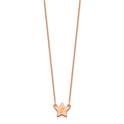 14K Rose Gold Initial Star Necklace