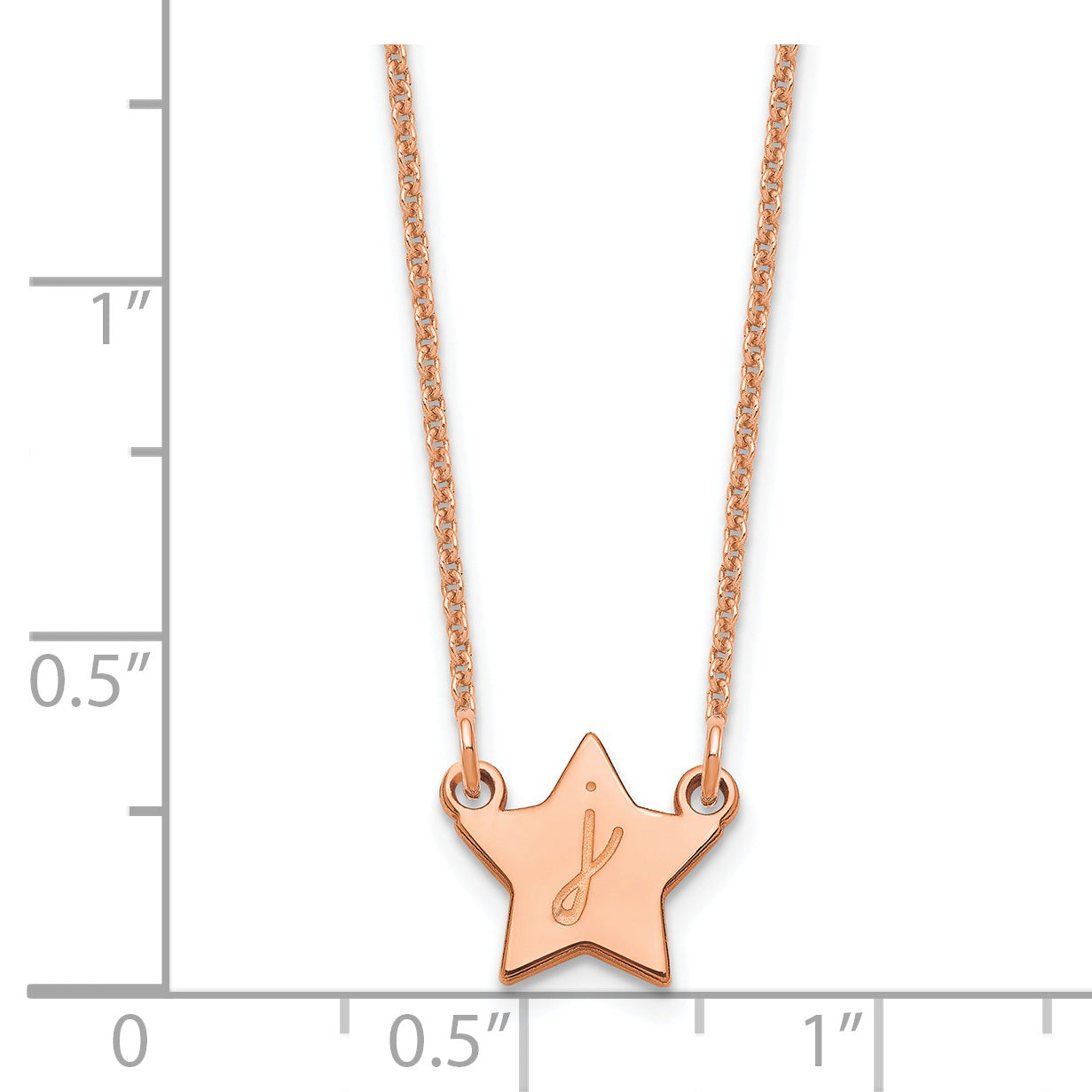 14K Rose Gold Initial Star Necklace