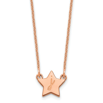 14K Rose Gold Initial Star Necklace