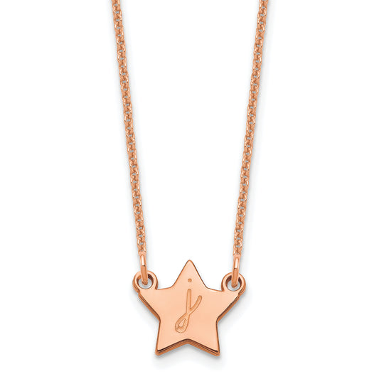 14K Rose Gold Initial Star Necklace