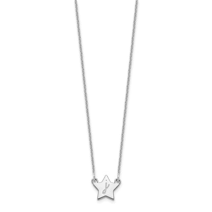 14K White Gold Initial Star Necklace