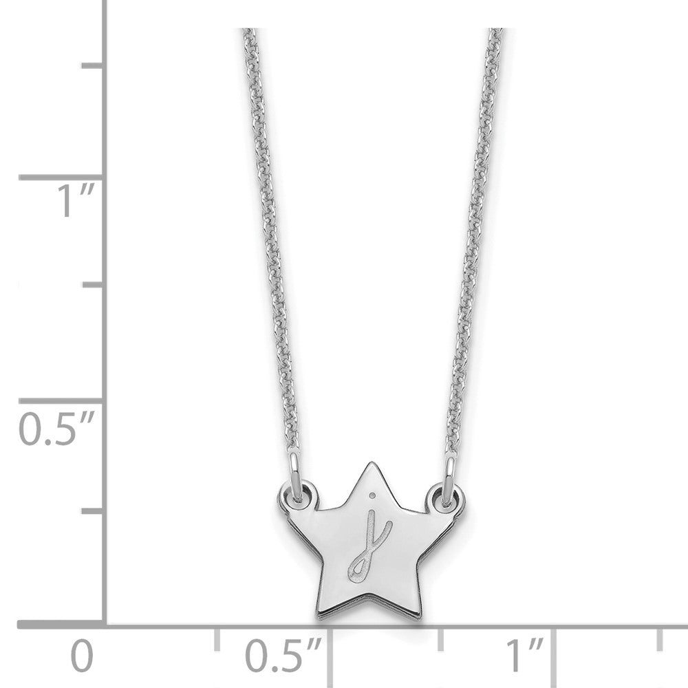 14K White Gold Initial Star Necklace