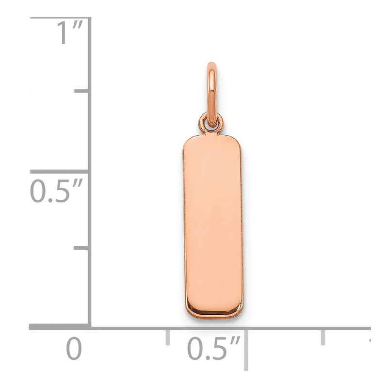 Rose Plated Sterling Silver/Rose Small Blank Bar Charm