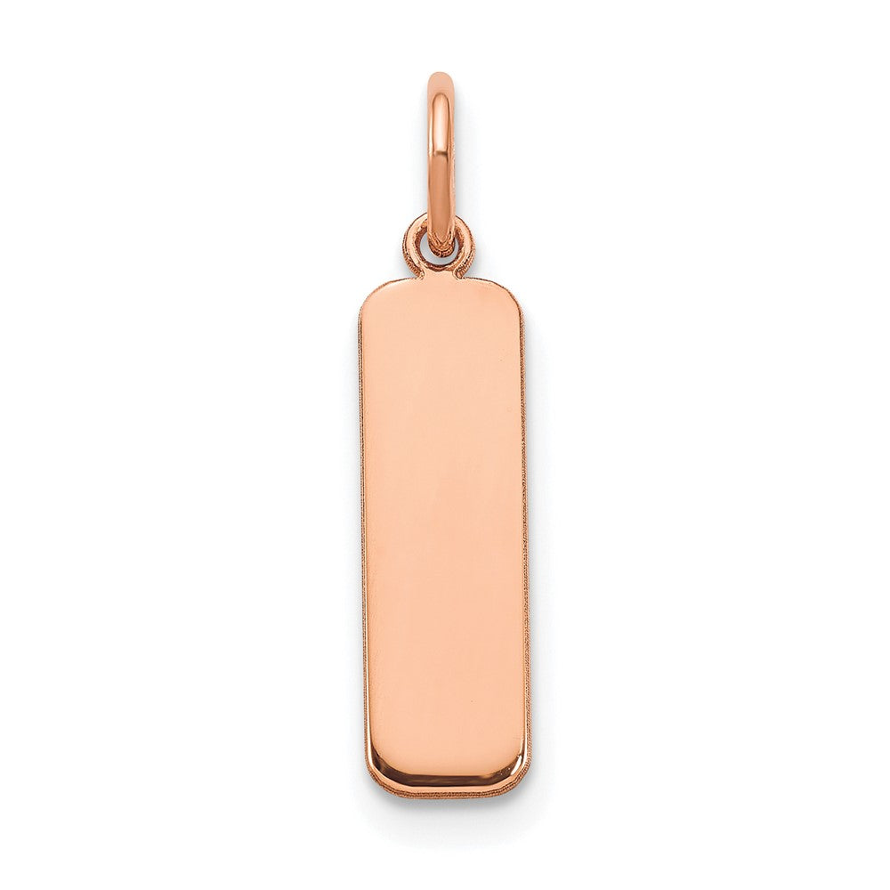 Rose Plated Sterling Silver/Rose Small Blank Bar Charm