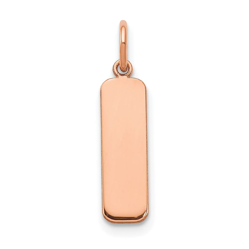 14k Rose Gold 14k Rose Gold Small Blank Bar Charm