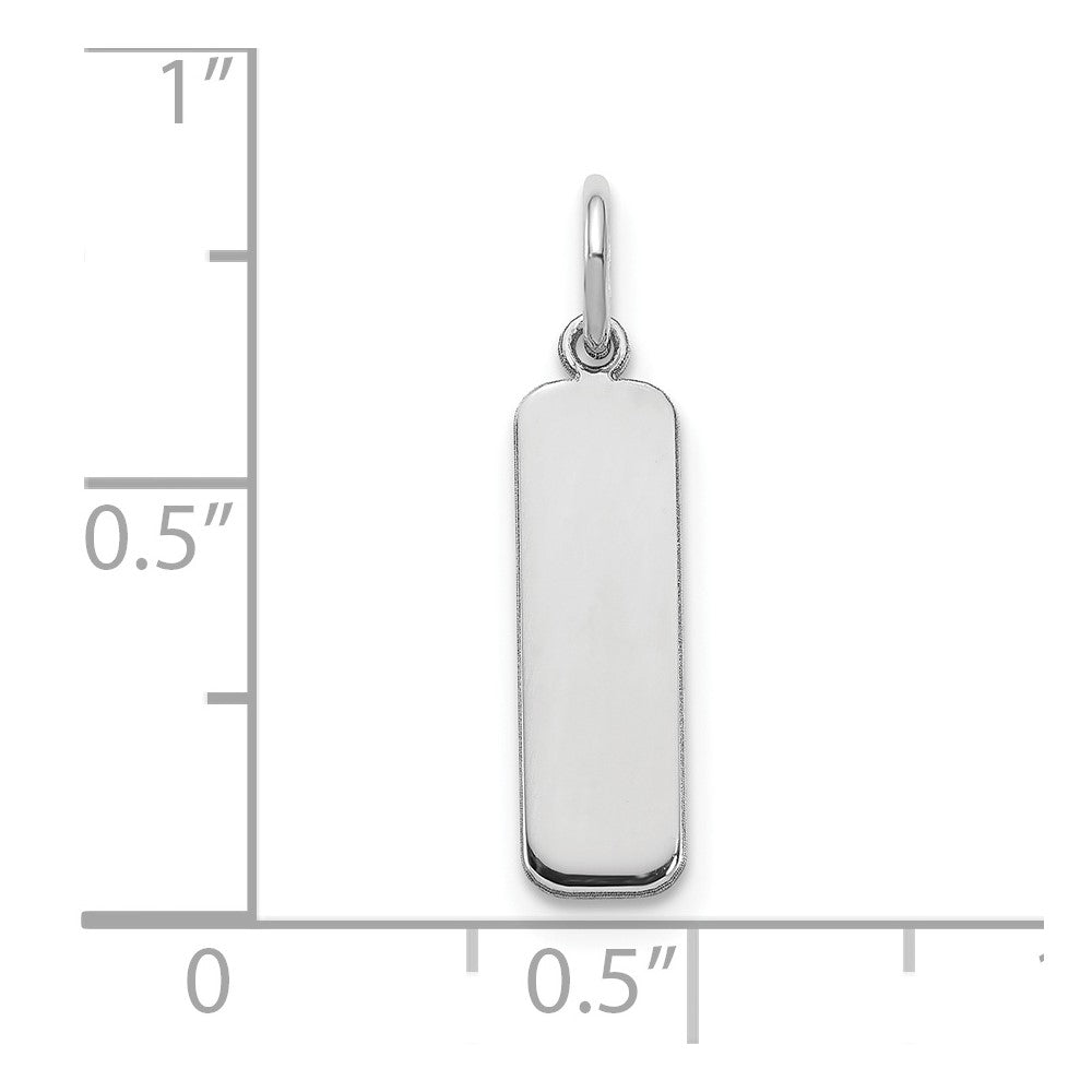 10k White Gold 10k White Gold Small Blank Bar Charm