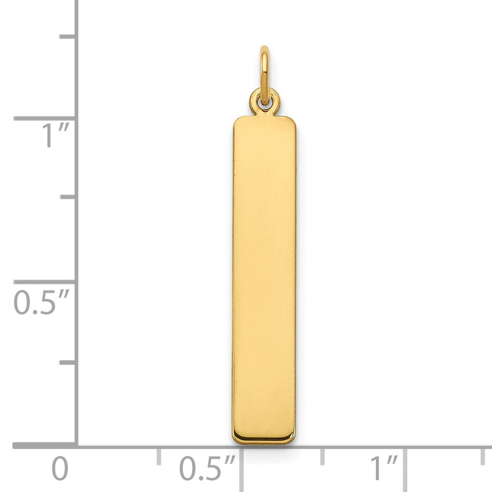 Gold Plated Sterling Silver/Gold Large Blank Bar Charm