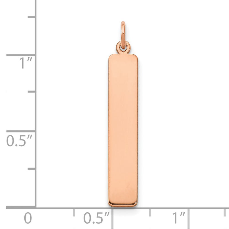 Rose Plated Sterling Silver/Rose Large Blank Bar Charm