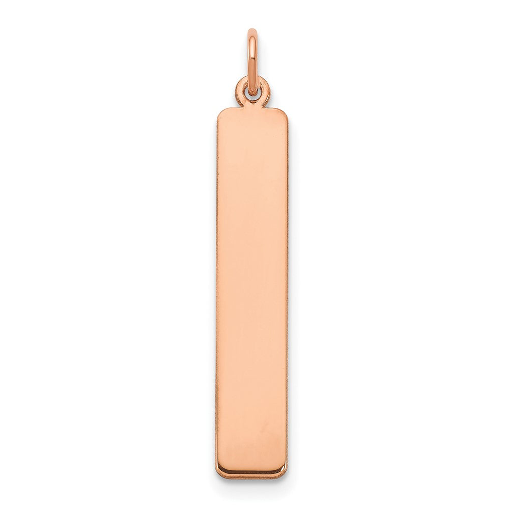 Rose Plated Sterling Silver/Rose Large Blank Bar Charm