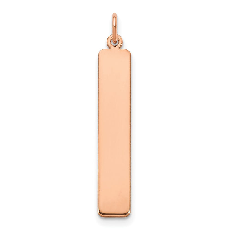 Rose Plated Sterling Silver/Rose Large Blank Bar Charm