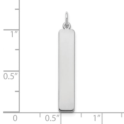 Sterling Silver Silver/Rhodium Plated Large Blank Bar Charm