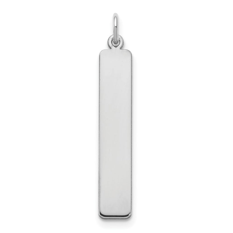 Sterling Silver Silver/Rhodium Plated Large Blank Bar Charm