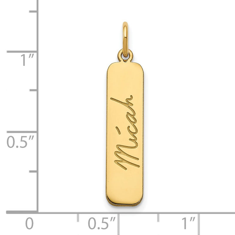 14K Yellow Gold Signature Bar Charm