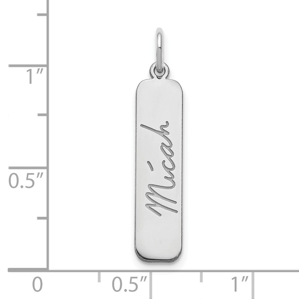 14K White Gold Signature Bar Charm