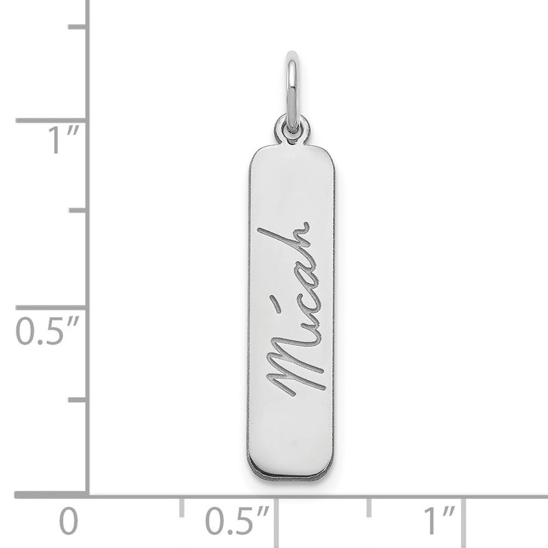 14K White Gold Signature Bar Charm