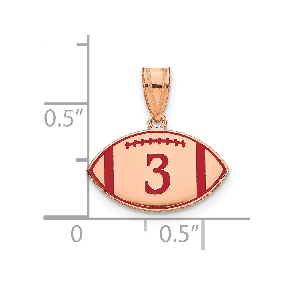 14K Rose Gold Personalized Football Epoxy Pendant
