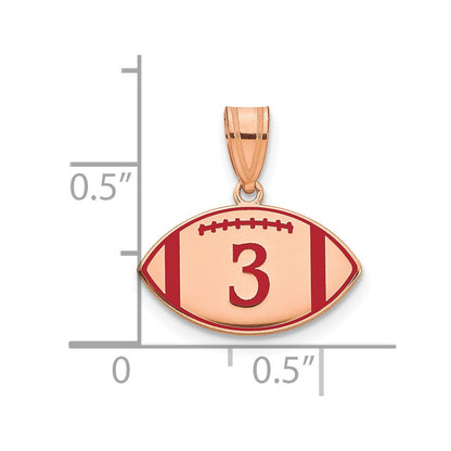 14K Rose Gold Personalized Football Epoxy Pendant