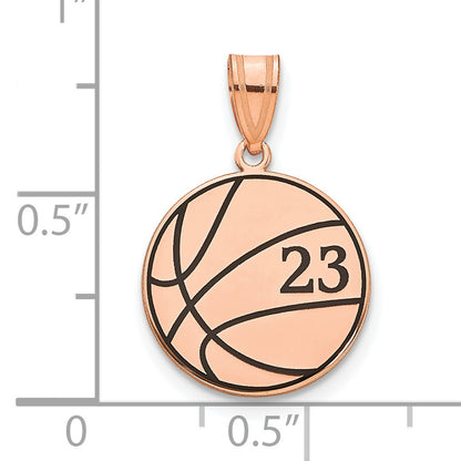 14K Rose Gold Basketball Epoxy Pendant
