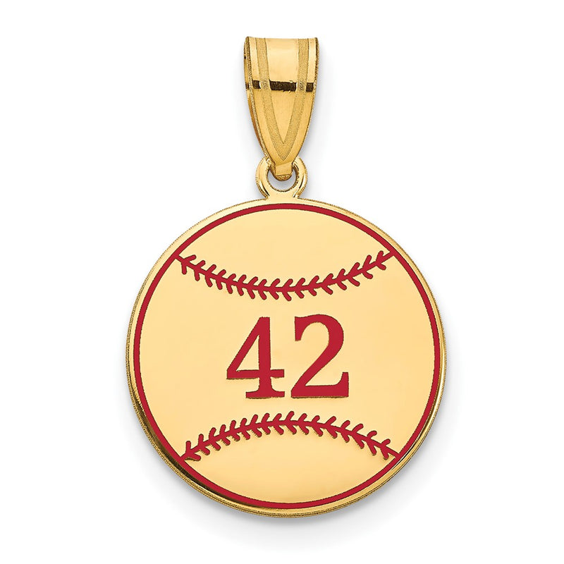 Gold Plated Personalized Baseball Epoxy Pendant