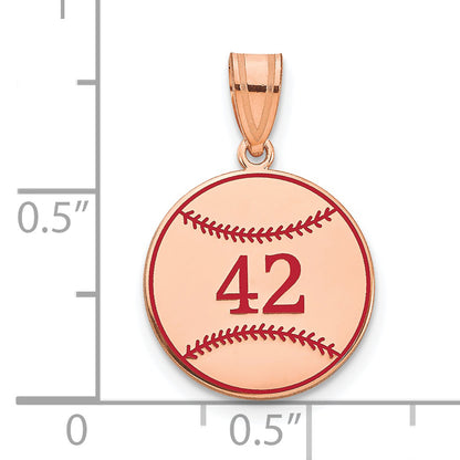 14K Rose Gold Personalized Baseball Epoxy Pendant