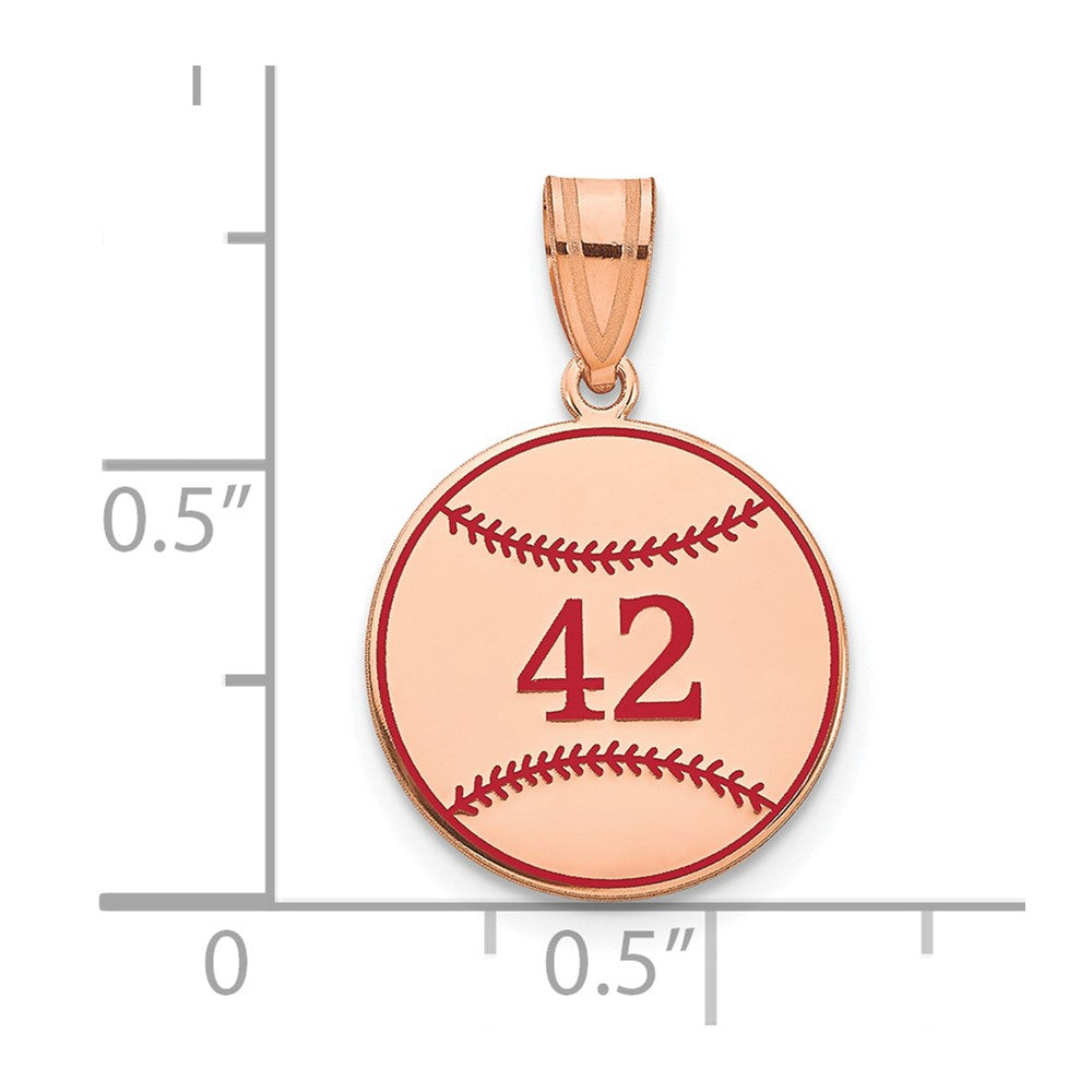 14K Rose Gold Personalized Baseball Epoxy Pendant