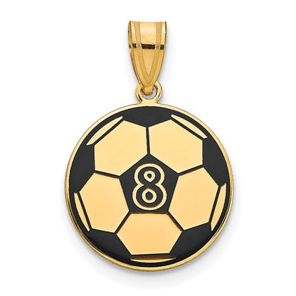Gold Plated Sterling Silver/Gold Personalized Soccer Ball Epoxy Pendant