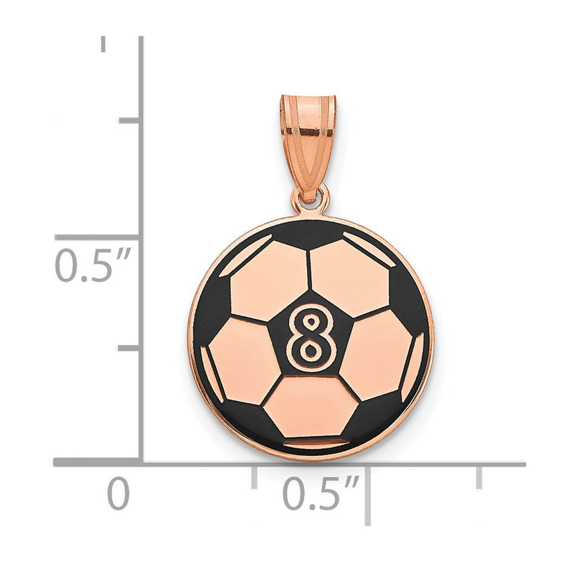 14K Rose Gold Personalized Soccer Ball Epoxy Pendant